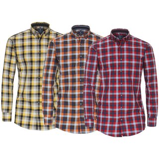 REDMOND bergren Langarmhemd 3 Farben kariert 2XL-4XL...