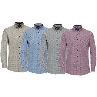 REDMOND bergren Langarmhemd 4 Farben gemustert 2XL-6XL...