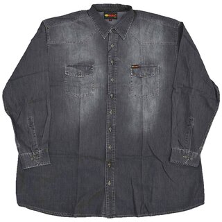 Übergrößen Herren Jeans Hemd KAMRO Grau 4XL-12XL