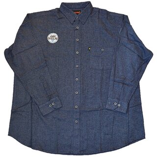 bergren Flanell-Hemd KAMRO Dunkelblau-meliert Patches...