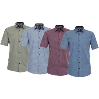 REDMOND Kurzarmhemd 4 Farben gemustert S-2XL Comfort Fit