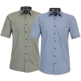 REDMOND Kurzarmhemd 2 Farben gemustert S-6XL Modern Fit