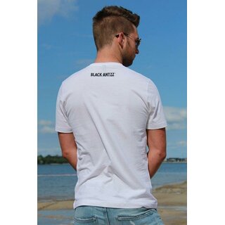 Cooles BLACK ANTZZ T-Shirt BASIC 3 in Weiß mit Aufdruck und Schriftzug hinten