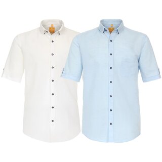 REDMOND Leinen-Kurzarmhemd Brusttasche 2 Farben S-6XL...