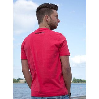 Cooles BLACK ANTZZ T-Shirt BASIC 1 in Rot mit Ameisendruck und Schriftzug hinten