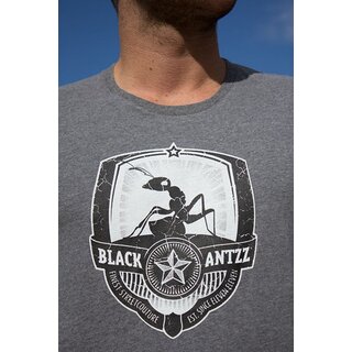 Cooles BLACK ANTZZ T-Shirt CREST in Grau mit Emblem