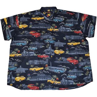 KAMRO bergren Herren-Kurzarmhemd Schwarz/Bunt...