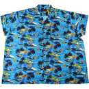 KAMRO bergren Herren-Hawaiihemd Blau/Schwarz/Gelb 10XL