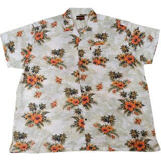 KAMRO bergren Herren-Hawaiihemd Altwei/Grn/Orange 8XL