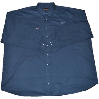 KAMRO bergren Langarm-Herrenhemd Navy Stickerei 8XL-12XL
