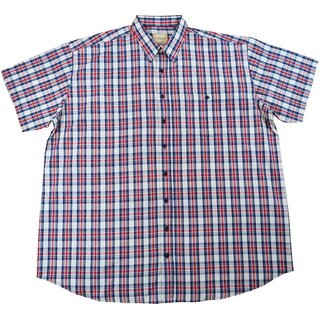 KAMRO bergren Kurzarm-Herrenhemd Rot/Blau/Beige...