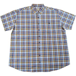 KAMRO bergren Kurzarm-Herrenhemd Oliv/Blau/Wei/Rot...