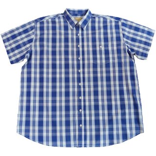 KAMRO bergren Kurzarm-Herrenhemd Blau/Wei kariert...