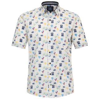 REDMOND bergren Kurzarmhemd Brusttasche Wei/Bunt...