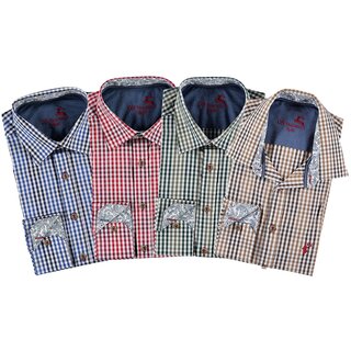 OS Trachten Langarmhemd 4 Farben kariert ohne Brusttasche...