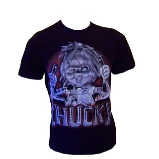 Cooles JESOLO T-Shirt CHUCKY Schwarz Motiv, Rundhals S