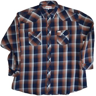 KAMRO bergren Langarm-Herrenhemd Blau/Braun/Beige...