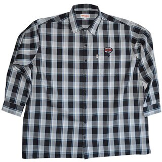 KAMRO bergren Langarm-Herrenhemd Schwarz/Grau/Blau...