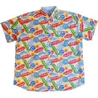 KAMRO bergrssen florales Herren-Hawaiihemd wei/bunt...