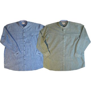 KAMRO bergrssen Herrenhemd Leinenanteil 2 Farben 3XL-14XL