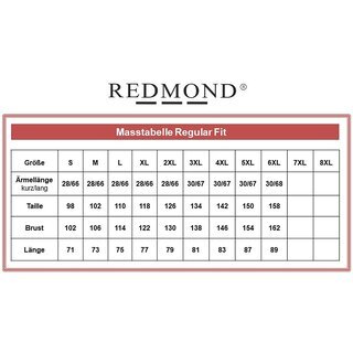 REDMOND Poloshirt Piqu Brusttasche 12 Farben 2XL-6XL Regular Fit