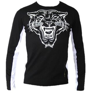 Topmodisches Langarm-T-Shirt FancyBeast Tiger schwarz...