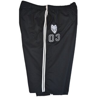 KAMRO bergren 3/4 Bermuda schwarz mit weien Streifen und Wappen 8XL-15XL