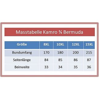 KAMRO bergren 3/4 Bermuda schwarz mit weien Streifen und Wappen 8XL-15XL