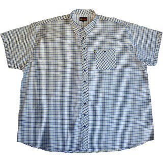 KAMRO bergren Kurzarm-Herrenhemd Blau/Gelb/Wei...