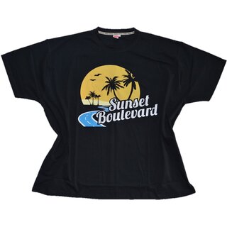 Übergrößen T-Shirt black Sunset Boulevard 6XL-15XL