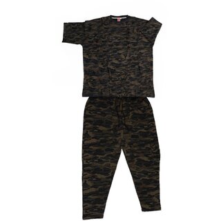 Übergrößen Schicker Jogginganzug HONEYMOON Camouflage T-Shirt 3XL - 15XL
