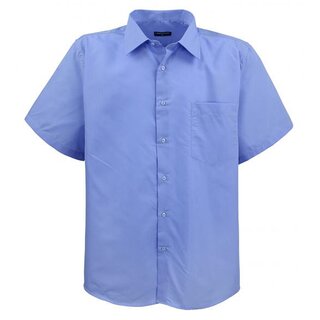 Übergrössen ! Schickes Kurzarm-Herrenhemd LAVECCHIA HKA19-02 Blau uni