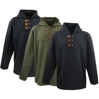 Übergrössen Schickes Sweatshirt mit Kapuze und Knopfleiste LAVECCHIA 3 Farben LV-605