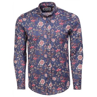 Brandneu Designer Hemd CARISMA in Navy/Rot CRM8459