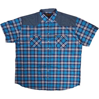 bergren Kurzarm-Herrenhemd KAMRO Blau/Navy/Orange...