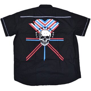 bergren Kurzarm-Herrenhemd KAMRO Schwarz Rckenprint...