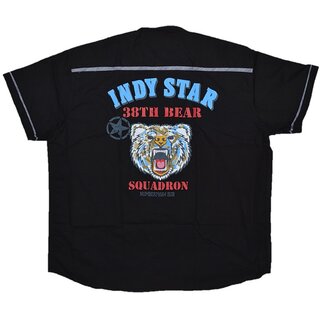 bergren Kurzarm-Herrenhemd KAMRO Schwarz Rckenprint...