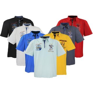Übergrössen Hippes Polo-Shirt Kurzarm LAVECCHIA 8 Farben...