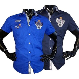 Brandneu Designer Kurzarm Hemd CARISMA 2 Farben uni CRM9009