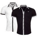 Brandneu Designer Kurzarm Hemd CARISMA Wei oder Schwarz...
