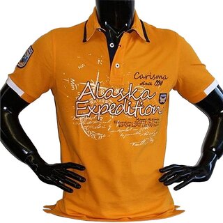 Brandneu Designer Poloshirt CARISMA Orange CRM4085 Stickerei