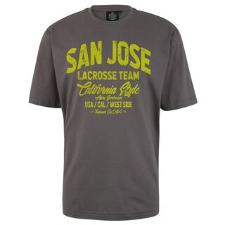 Übergrößen T-Shirt AHORN SPORTSWEAR Druck San Jose lime steel grey 5XL-10XL