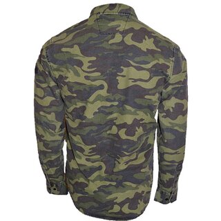 Brandneu ! Modisches Herrenhemd von CARISMA in im Militarystyle camouflage khaki CRM8349