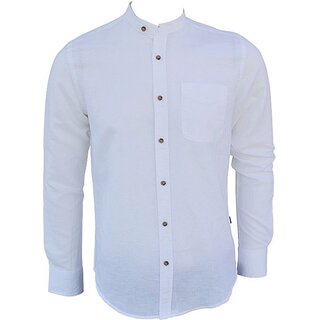 Brandneu Designer Leinen-Hemd CARISMA Stehkragen Wei uni...