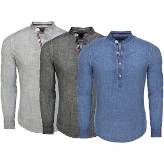 Brandneu Designer Fischerhemd mit Leinen CARISMA 3 Farben...