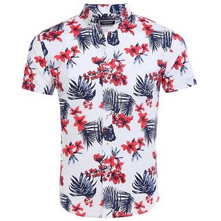 Brandneu Designer Kurzarm Hemd CARISMA Wei/Blau/Rot CRM9100