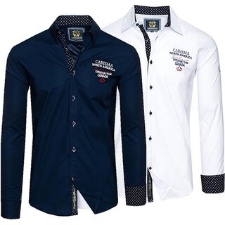 Brandneu Designer Hemd CARISMA 2 Farben Stickerei CRM8341