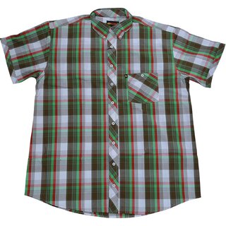 bergren Kurzarm-Herrenhemd KAMRO Grn/Braun/Wei/Rot...
