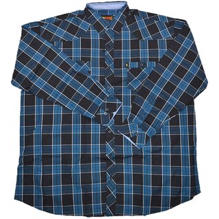 bergren Herrenhemd KAMRO Blau/Navy/Wei kariert 5XL-12XL