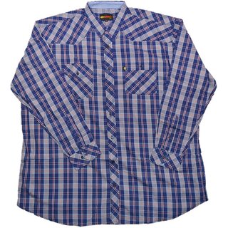 bergren Herrenhemd KAMRO Blau/Rot/Wei kariert 4XL-14XL